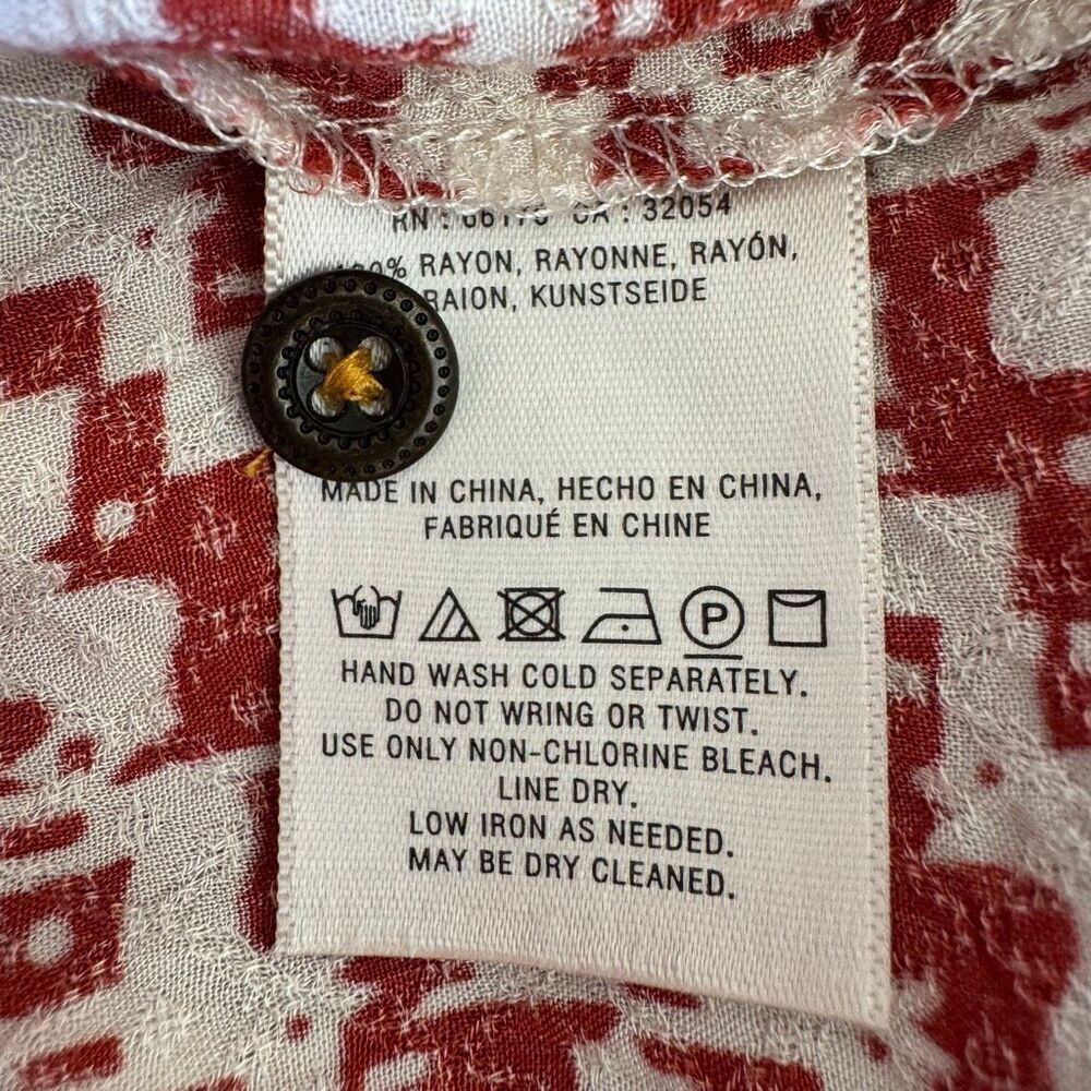 Anthropologie Maeve Avignon Abstract Scotty Dog Print Button Up Top SZ L - Picture 10 of 11